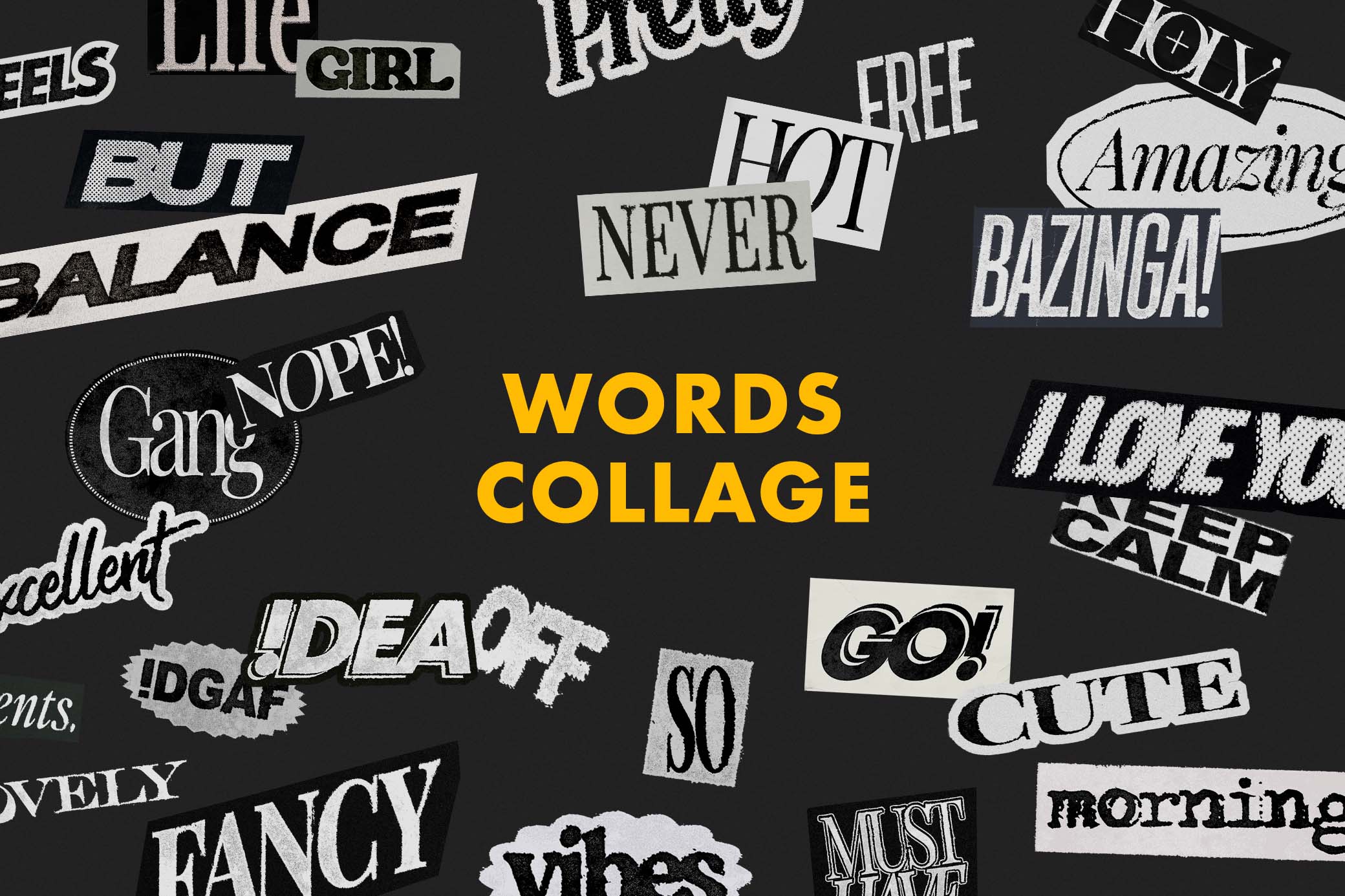 Quotes & Words Collage Cut-Outs