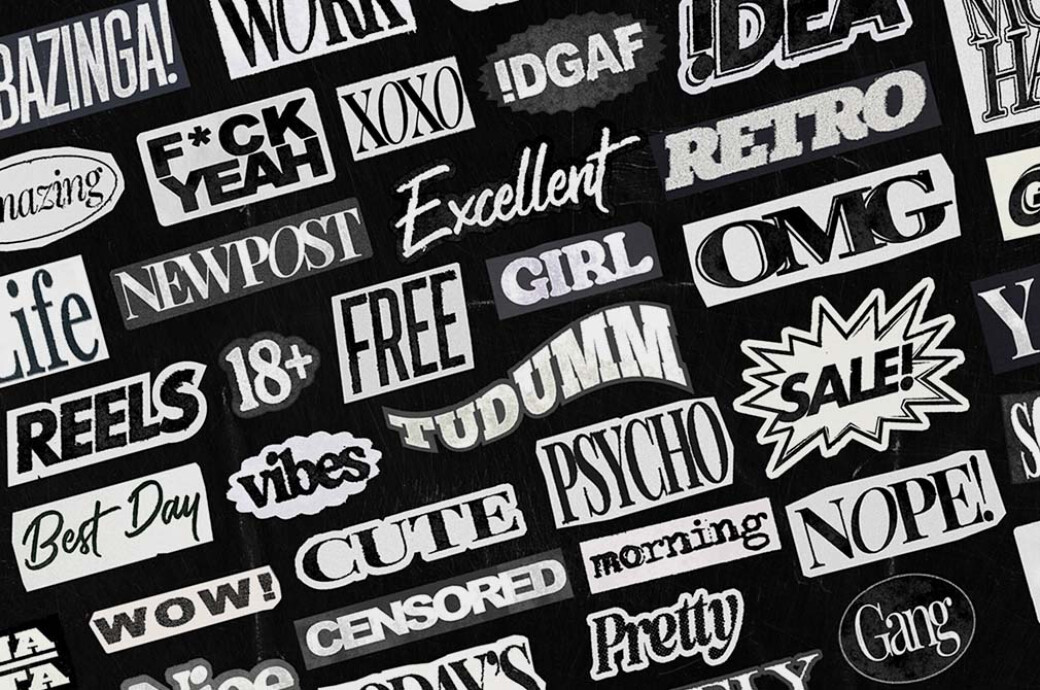 Quotes & Words Collage Cut-Outs