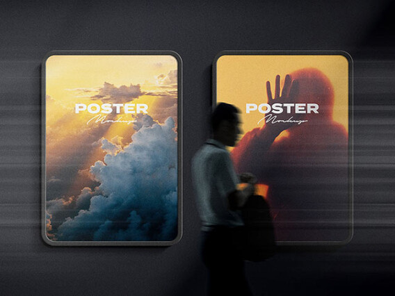 Subway Train Poster Mockup