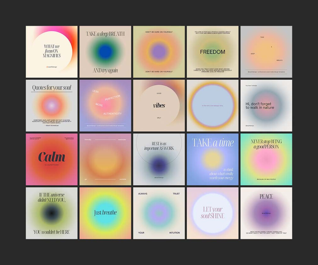 Instagram Gradient Quotes for Canva & PS