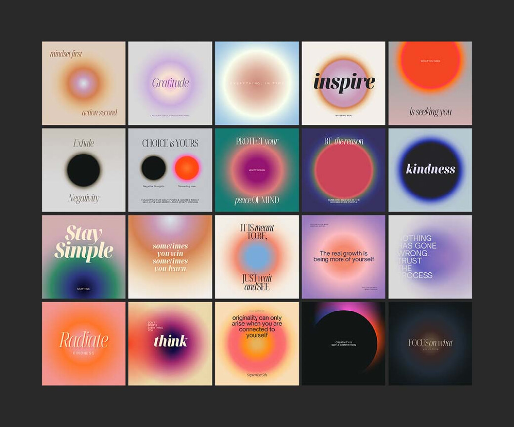 Instagram Gradient Quotes for Canva & PS