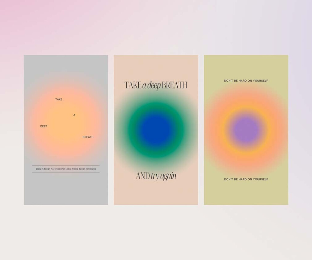 Instagram Gradient Quotes for Canva & PS