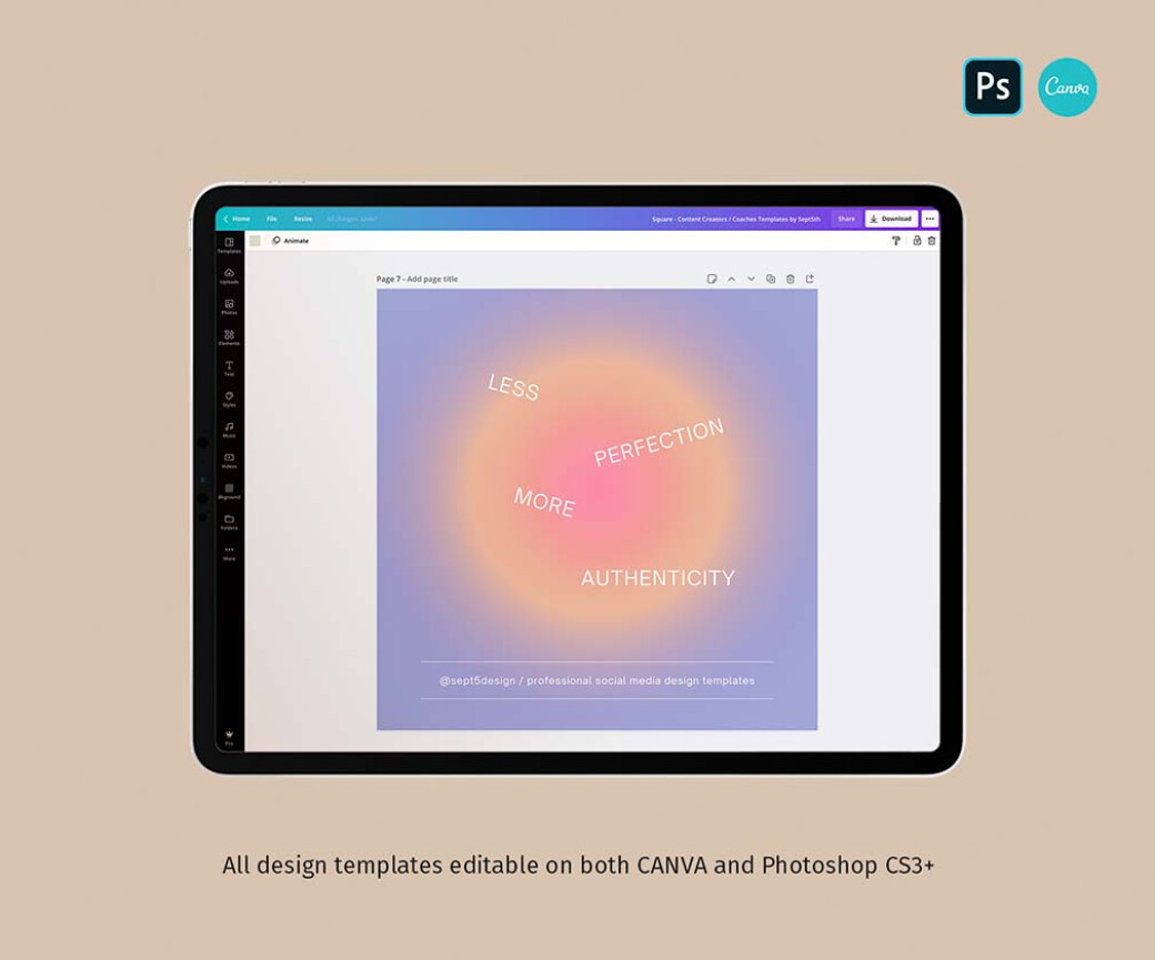 Instagram Gradient Quotes for Canva & PS