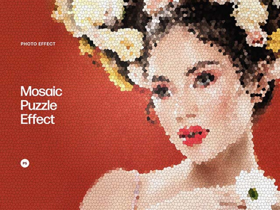 Wall Mosaic Photo Effect