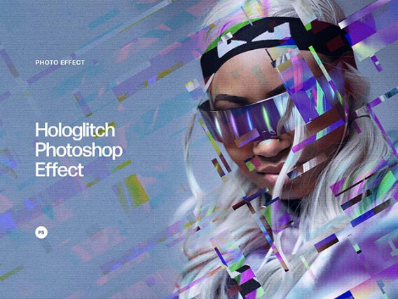 Hologlitch Photoshop Effect