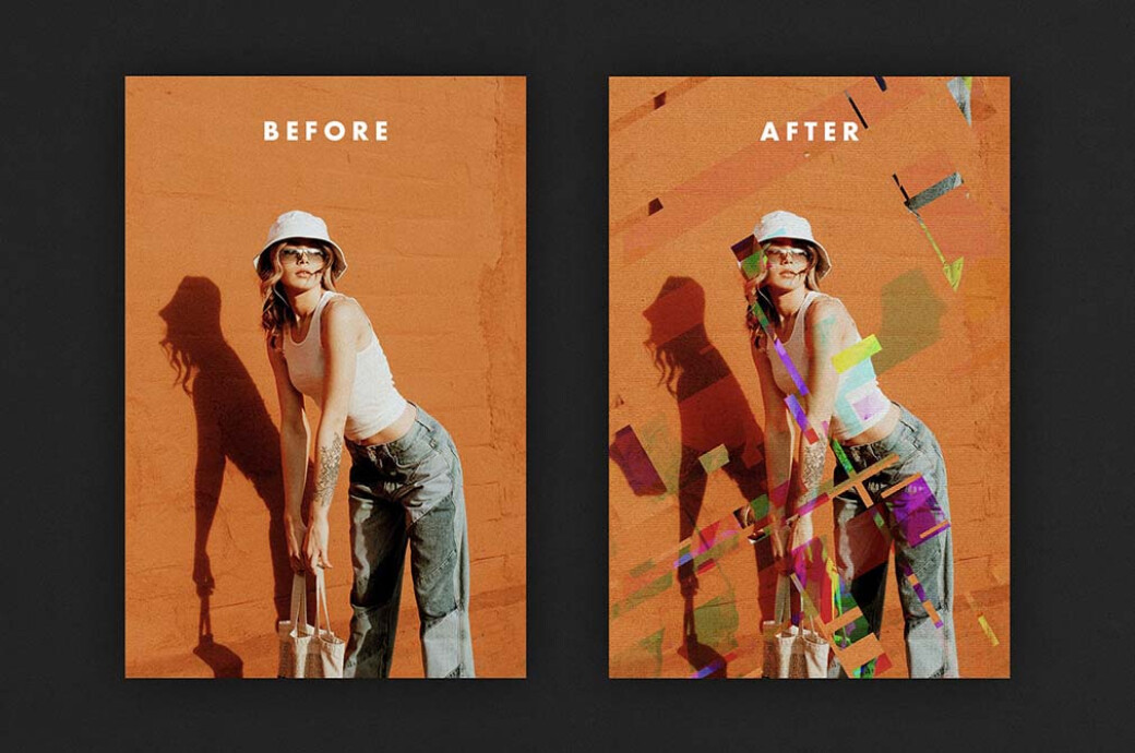 Hologlitch Photoshop Effect