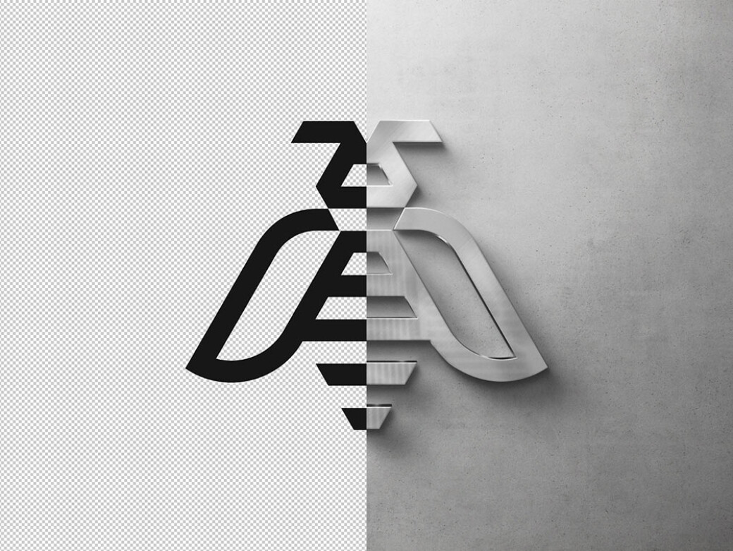 Glass Sign Logo Mockup