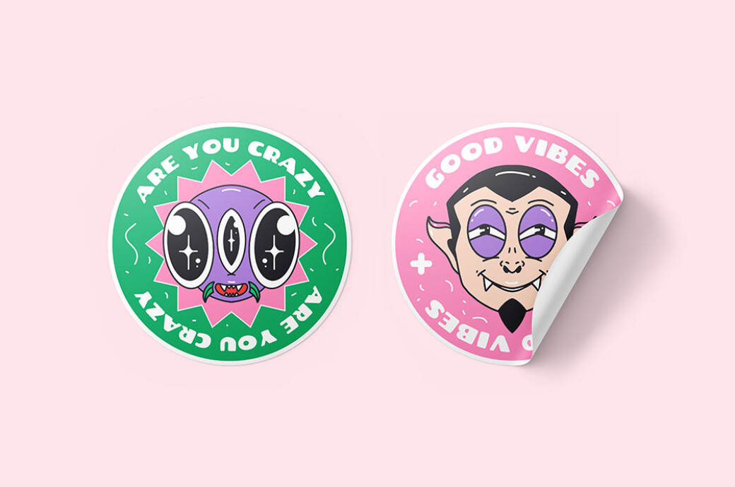 Round Sticker Mockup