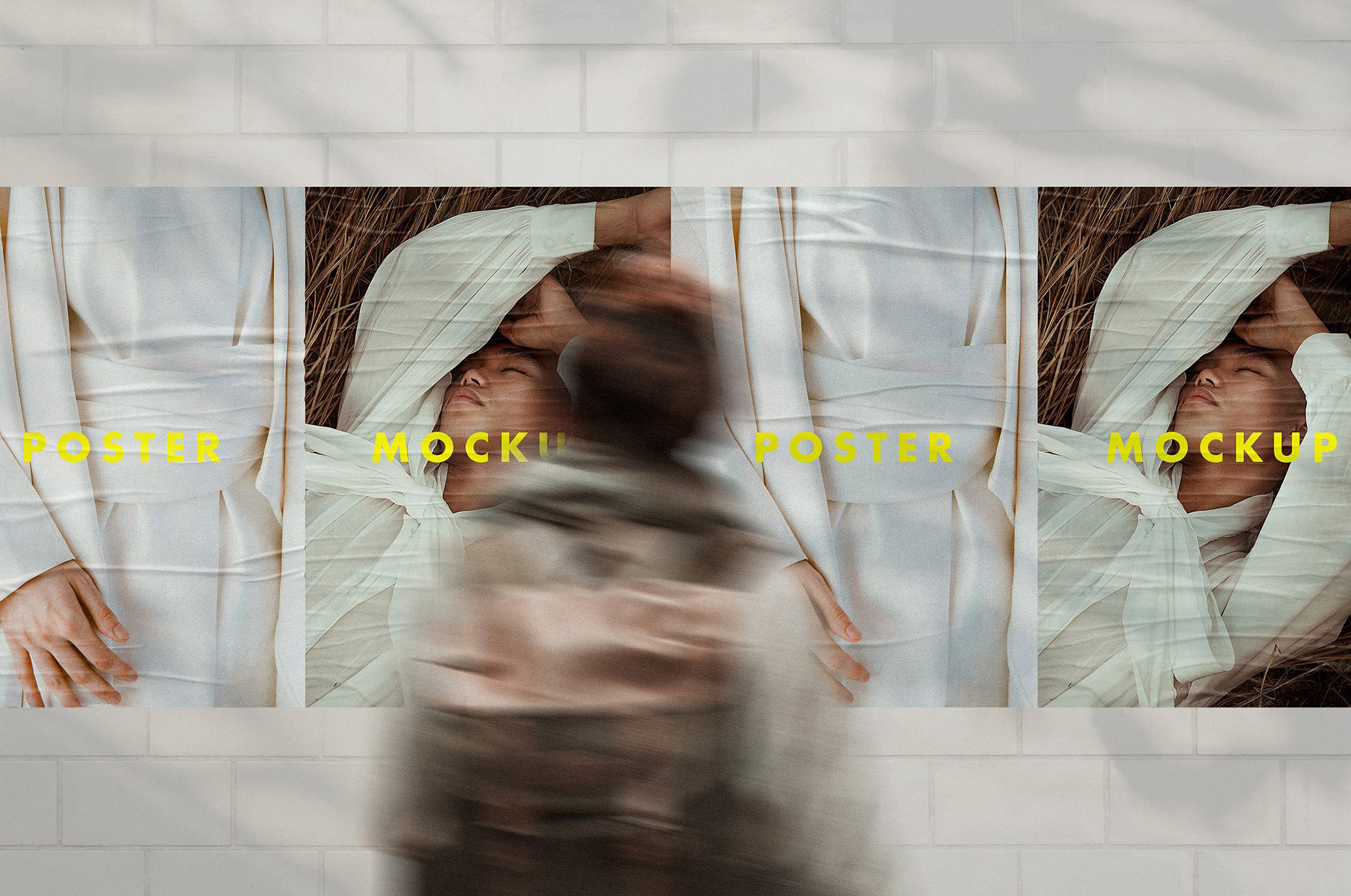 Wrinkled Posters Mockup Scene