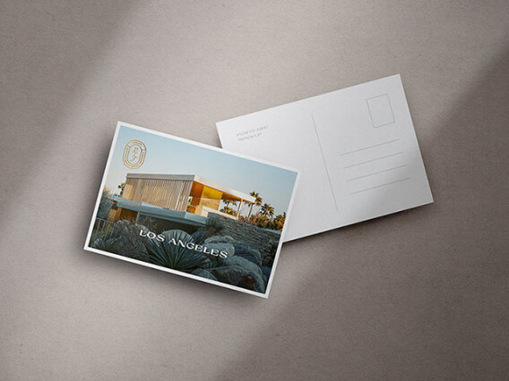Foil Embossing Postcard Mockup