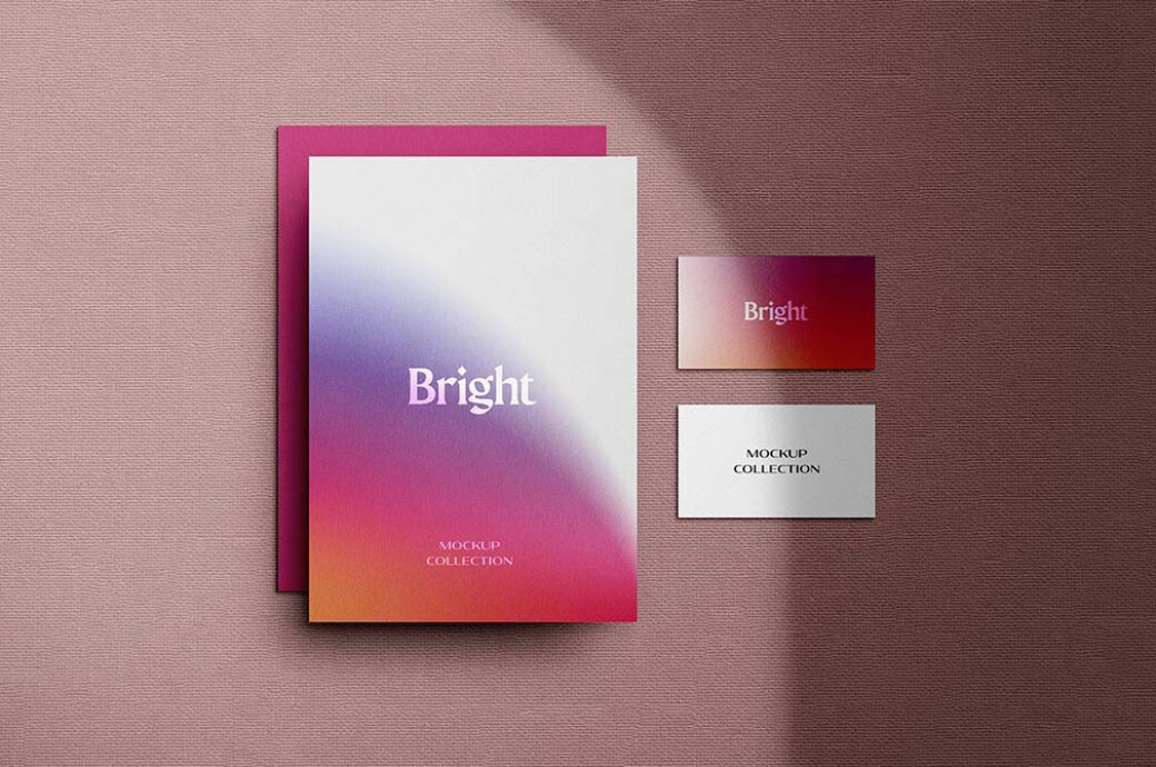 Sunset Stationery Mockup Scene