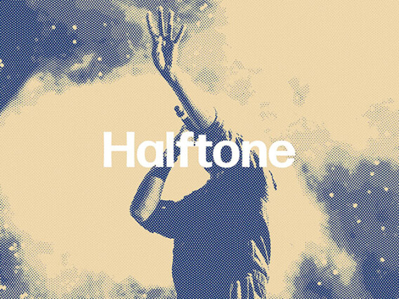 Waved Halftone Photo Effect