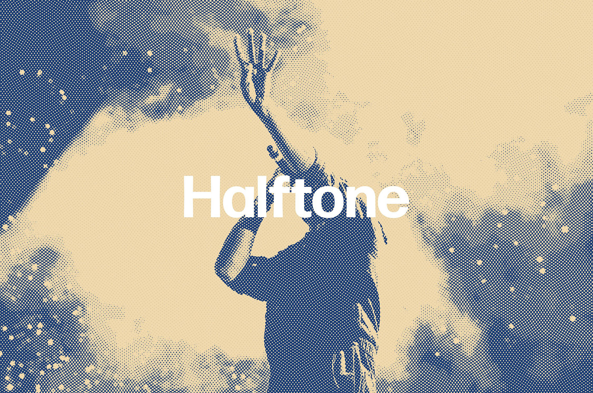 Waved Halftone Photo Effect