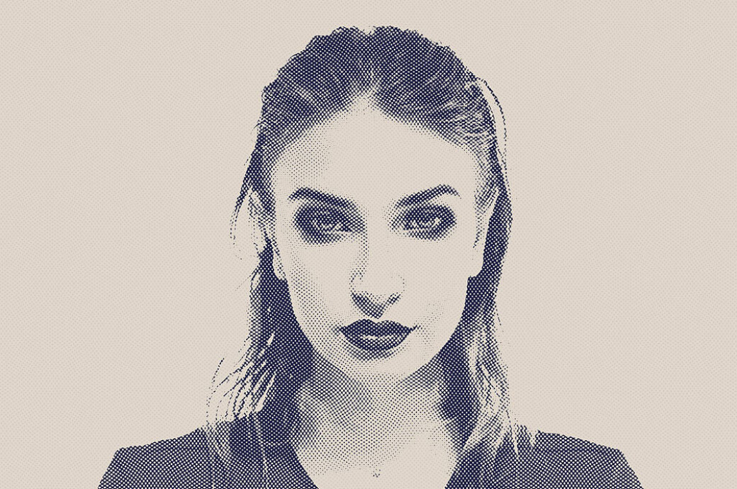 Waved Halftone Photo Effect