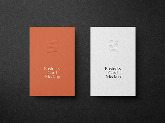 Vertical Business Card Mockup