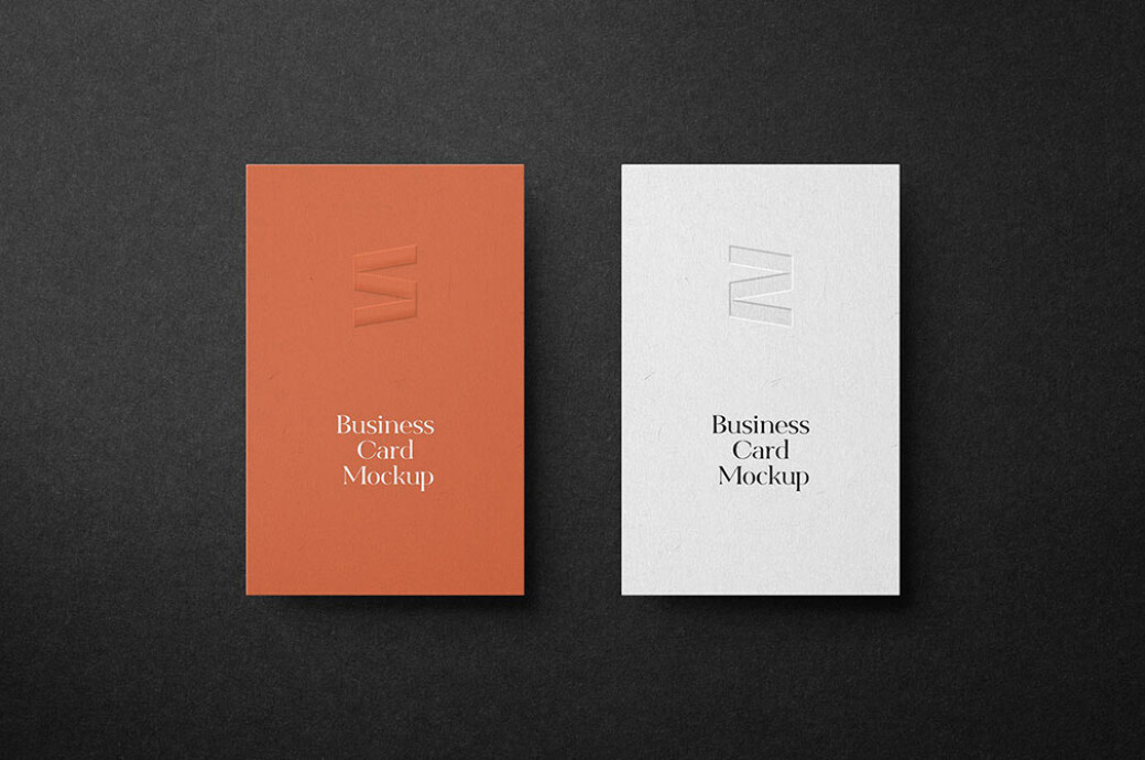 Vertical Business Card Mockup