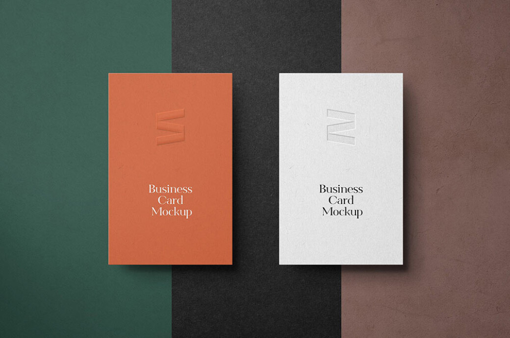 Vertical Business Card Mockup