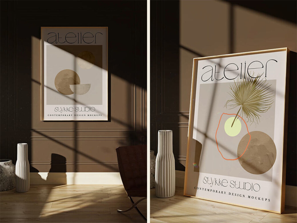 Animated Framed Poster Mockup Scenes