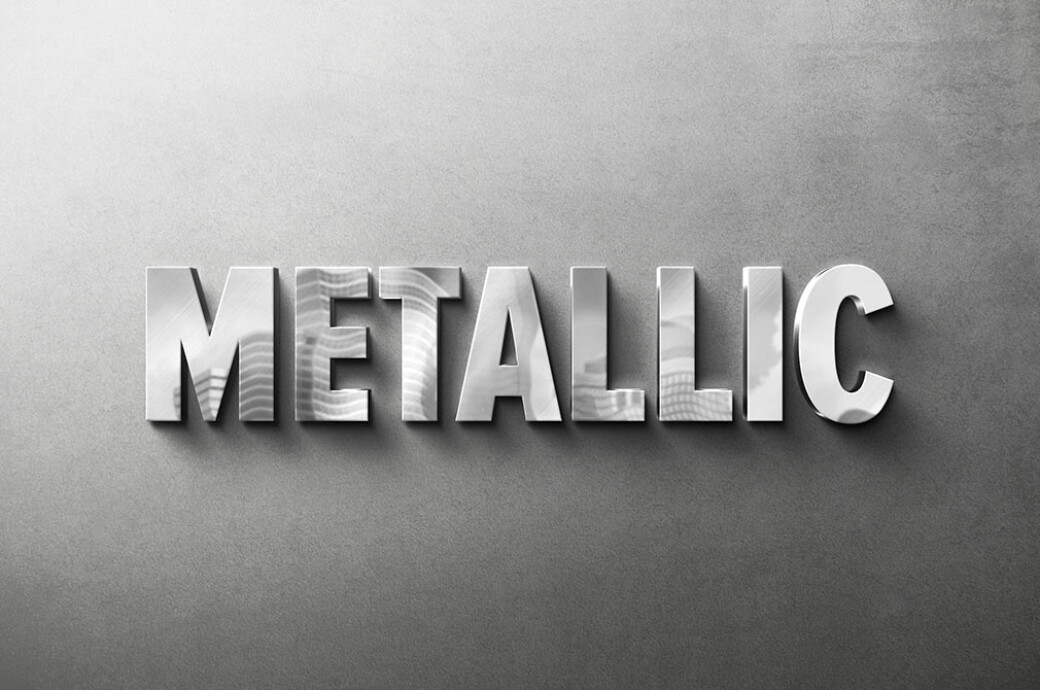 Reflecting Metallic Logo Mockup