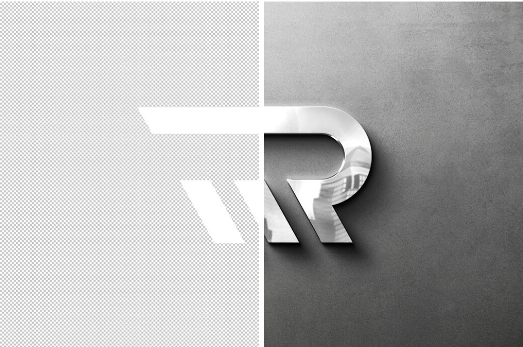 Reflecting Metallic Logo Mockup