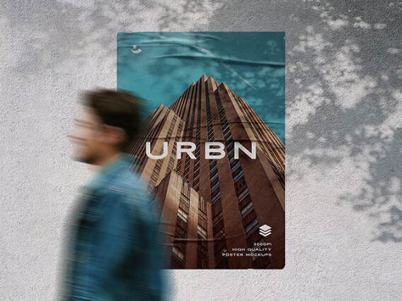 Glued Poster Mockup Scenes