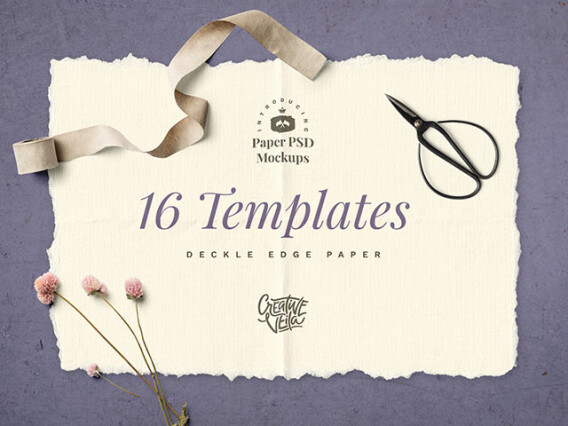 Deckle Edge Paper Mockup Set