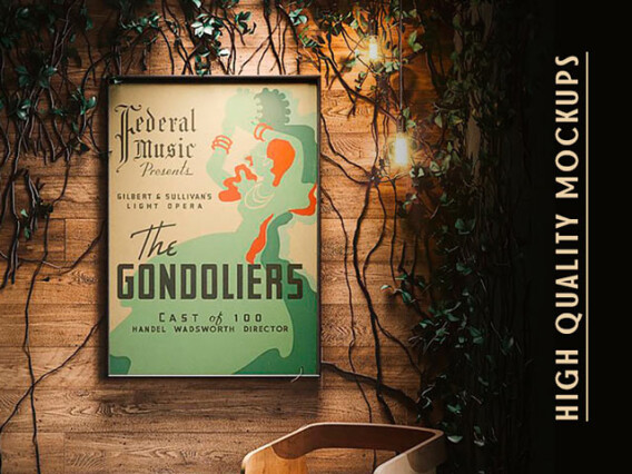 Retro Interior Poster Mockups