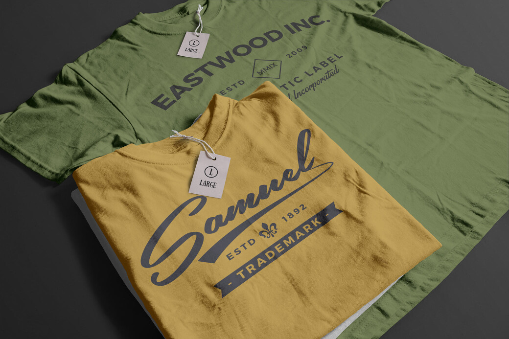 Folded t-shirt mockup set — download PSD template