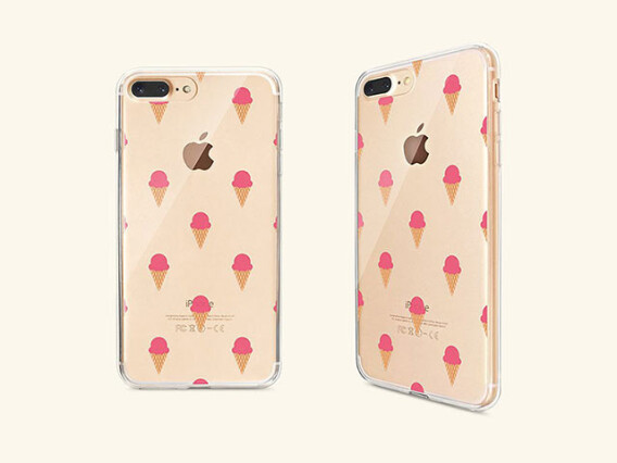 Transparent iPhone 7 Plus Case Mockup Set