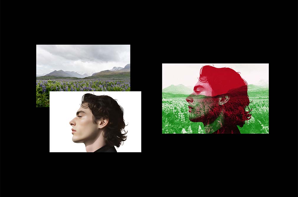 Risograph Double Exposure Effect