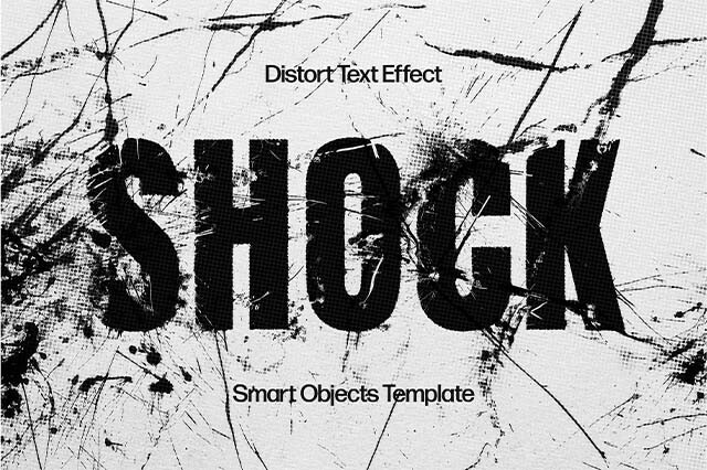 Distort Scratch Halftone Text Effect
