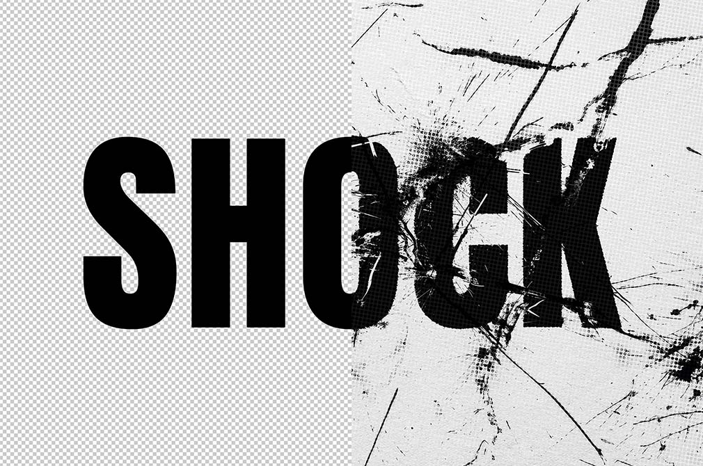 Distort Scratch Halftone Text Effect