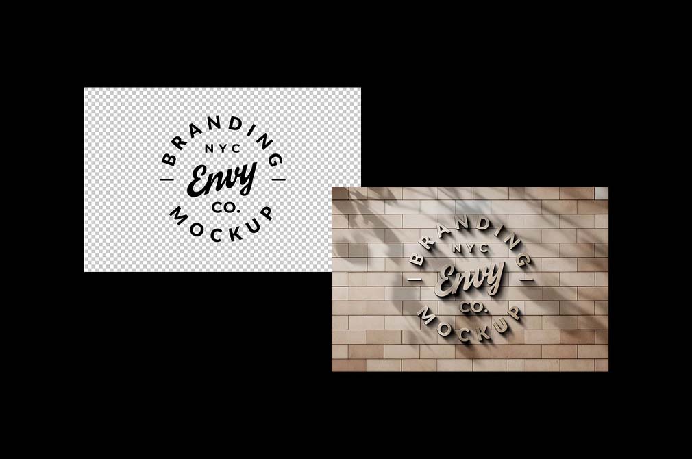 Wood Planks Logo Mockup