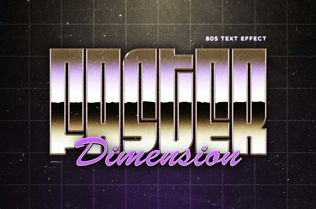 Metallic Retrowave Text Effect