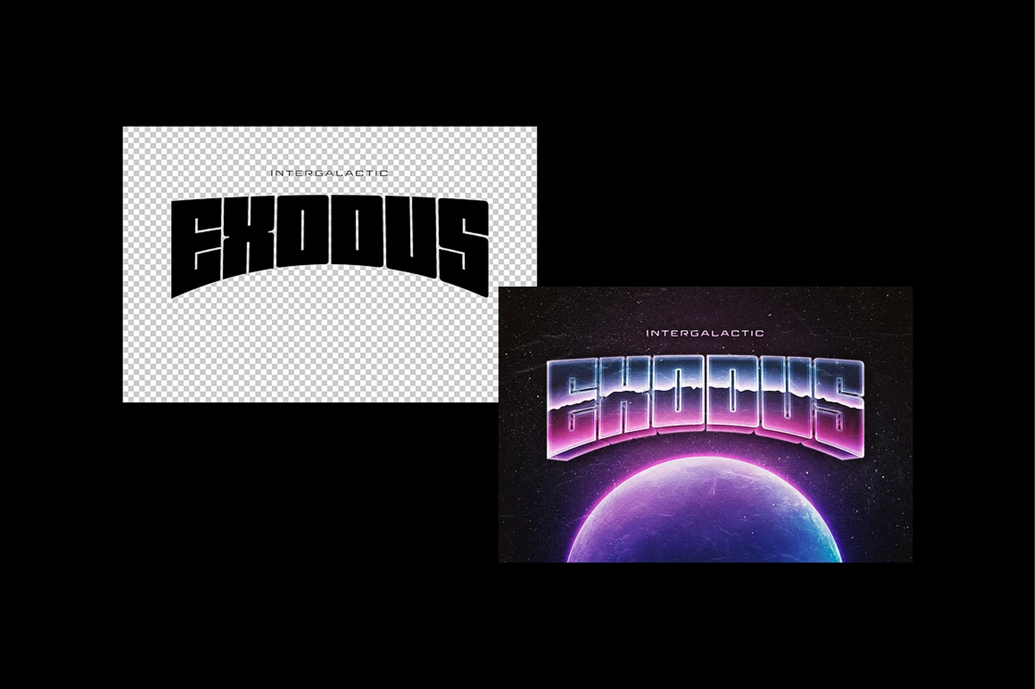 Retrowave Galaxy Text Effect