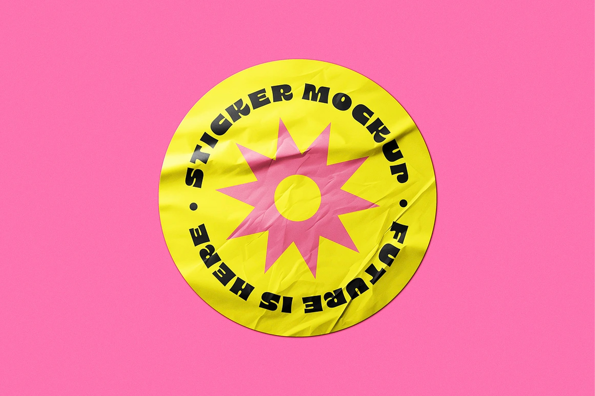 Wrinkled Sticker Mockup