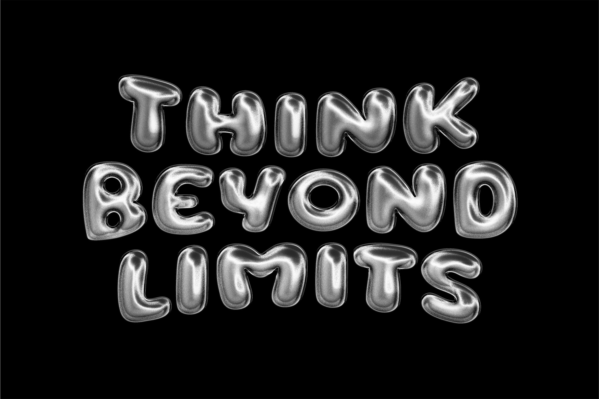 Silver Glitter Chrome Text Effect