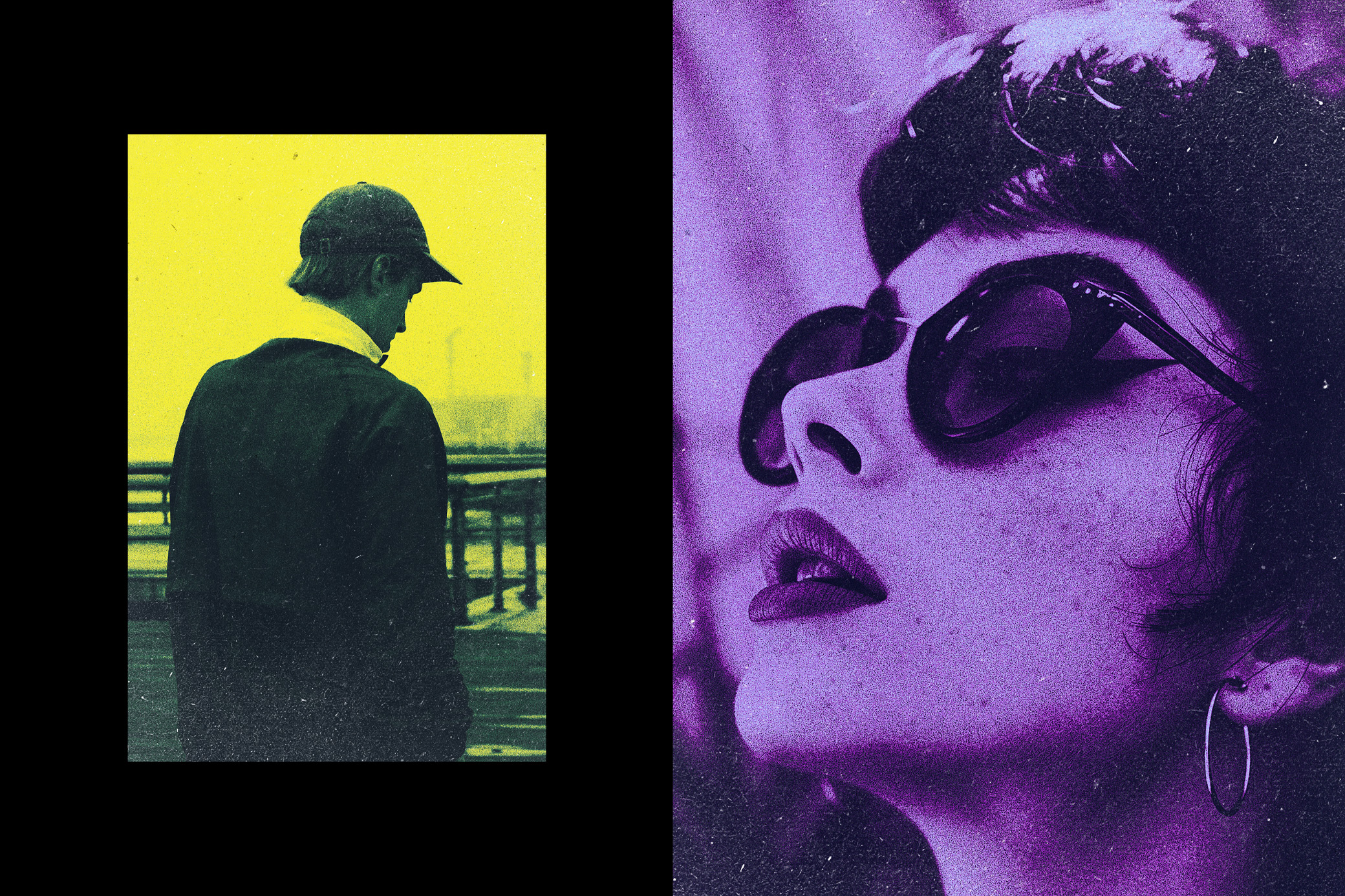 Download Retro Grainy Duotone Photo Effect