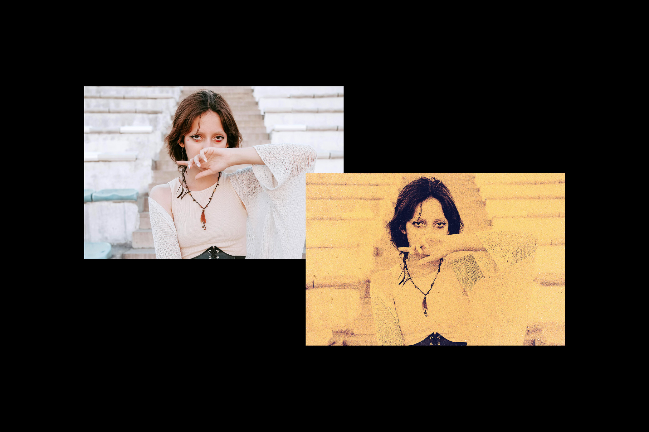 Download Retro Grainy Duotone Photo Effect