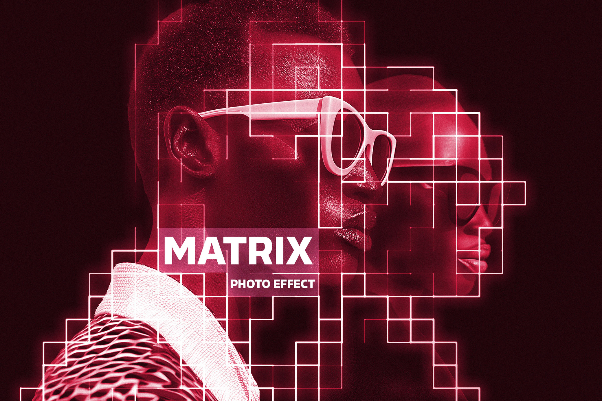 Red Sci-Fi Matrix Photo Effect