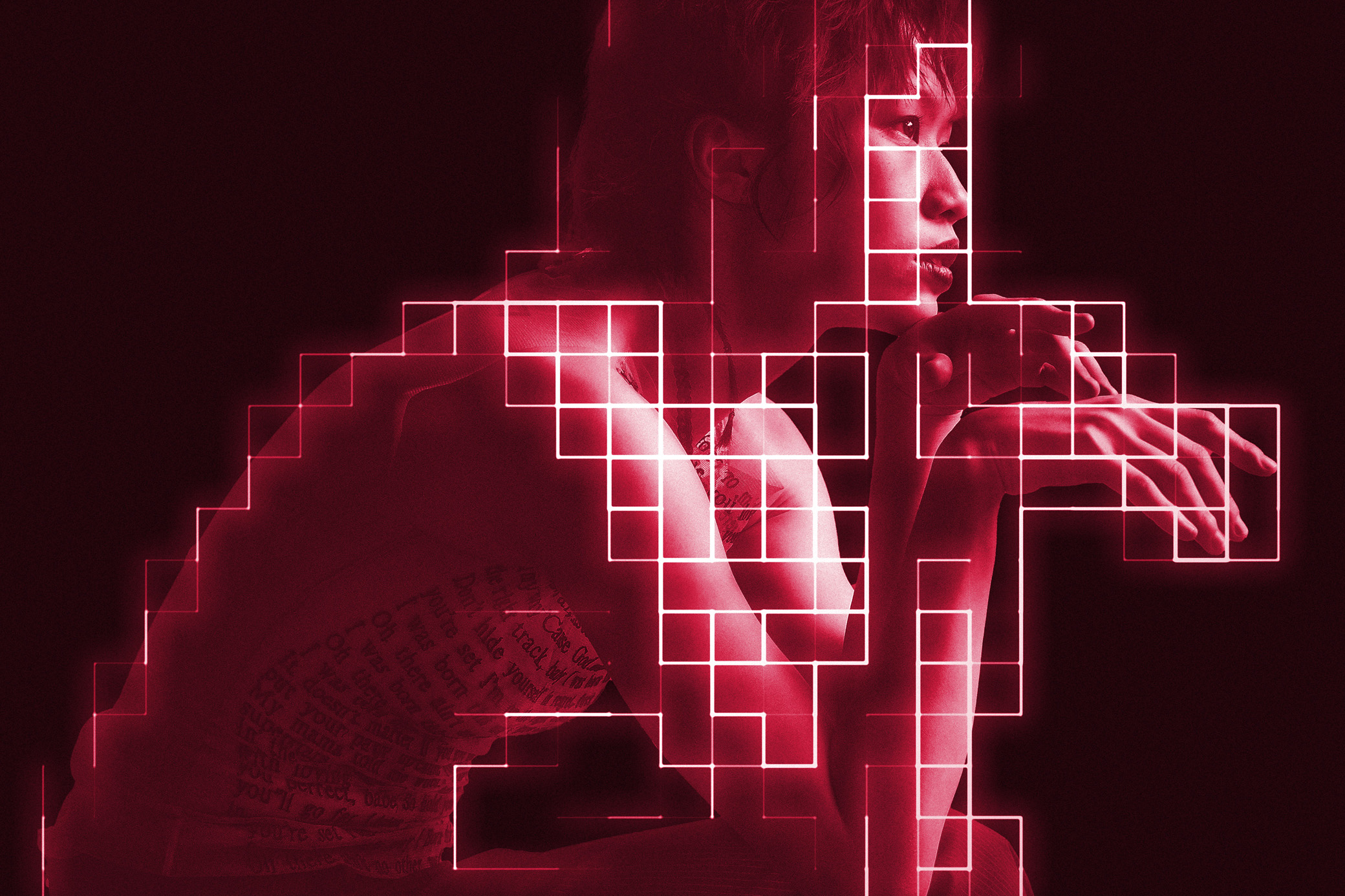 Red Sci-Fi Matrix Photo Effect