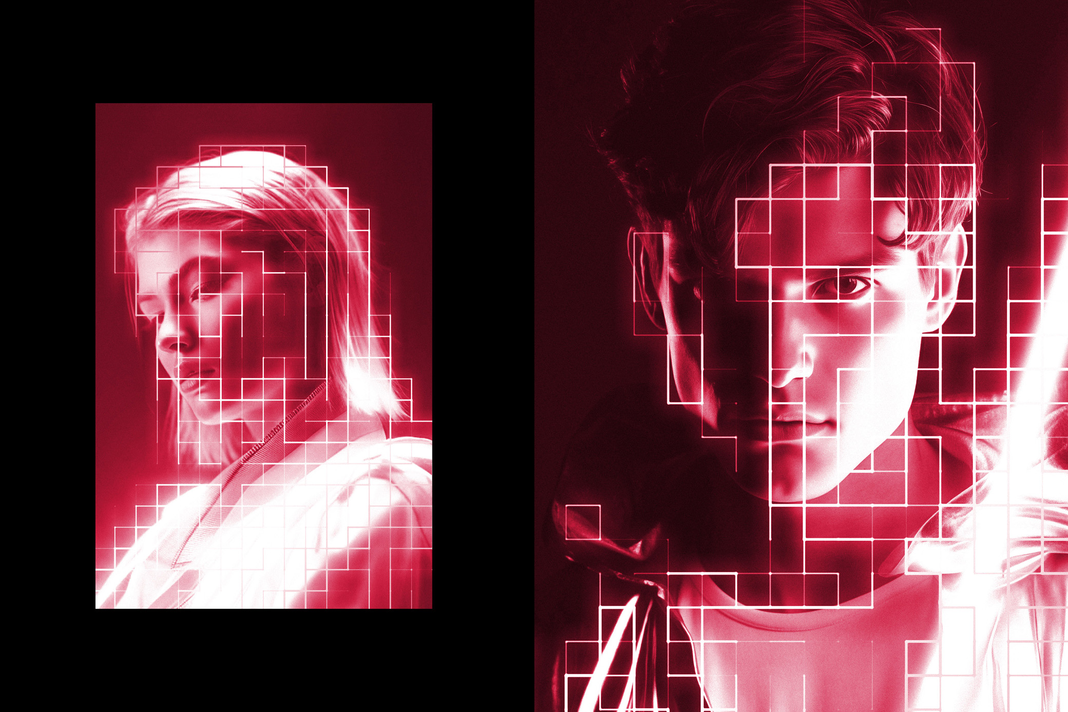 Red Sci-Fi Matrix Photo Effect