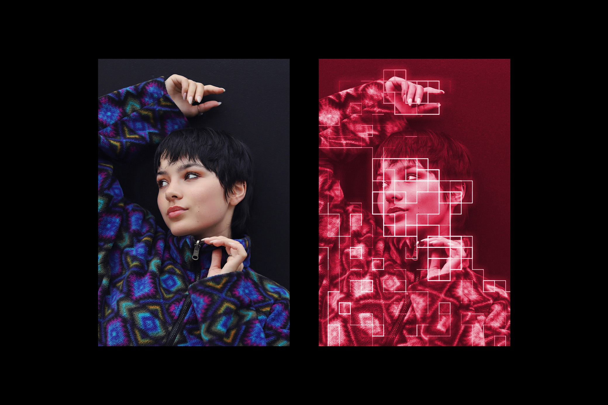 Red Sci-Fi Matrix Photo Effect