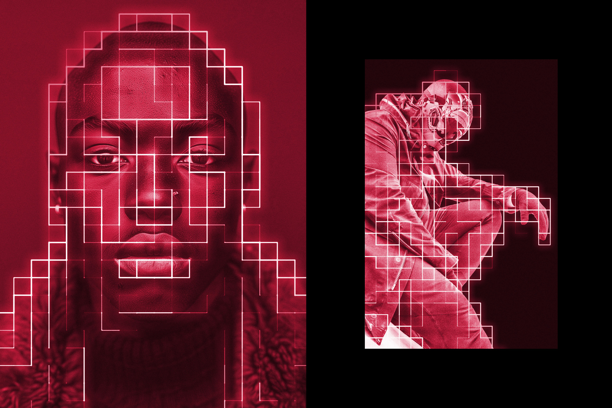 Red Sci-Fi Matrix Photo Effect