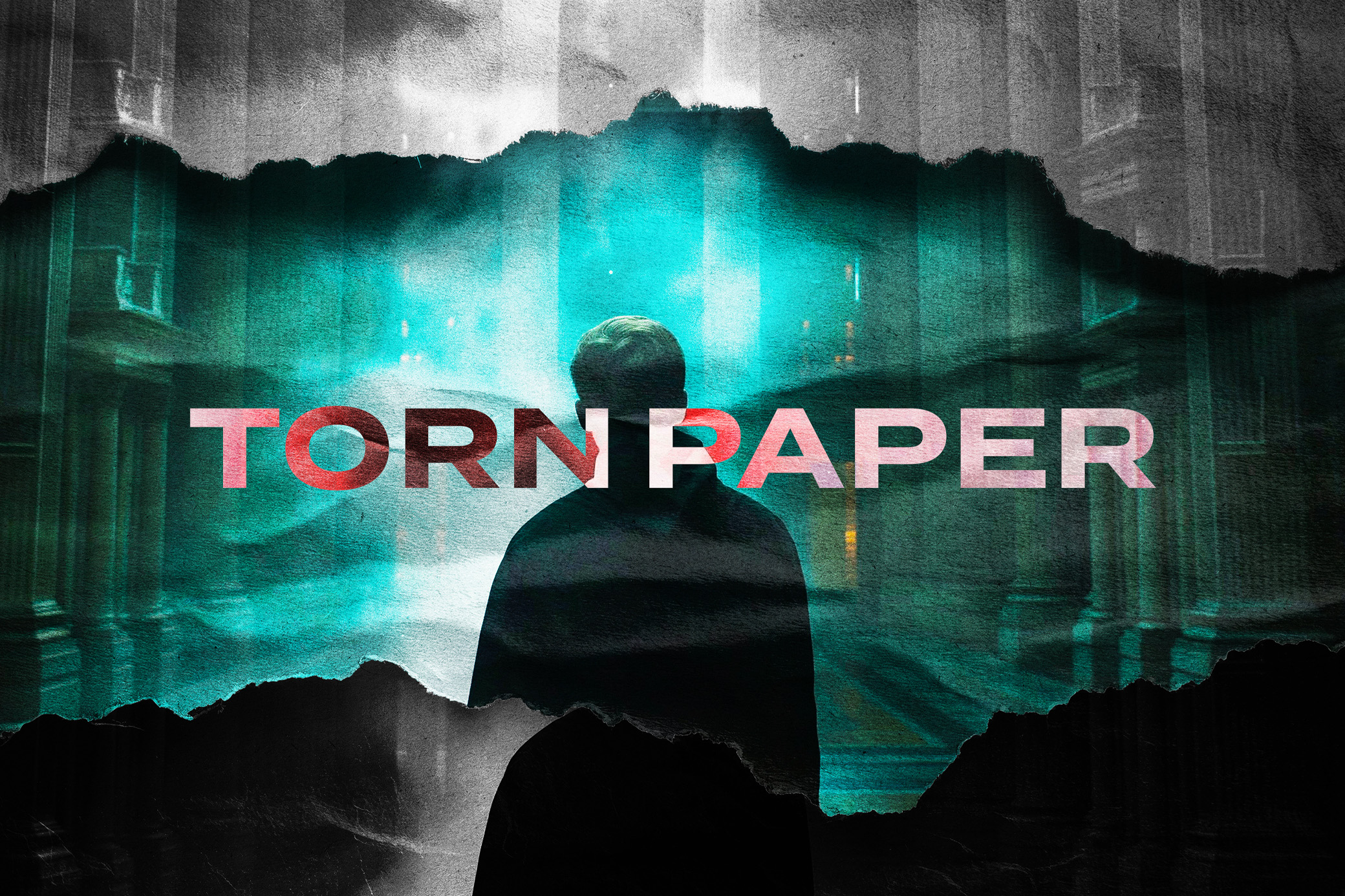 Glowing Torn Paper Photo Effect