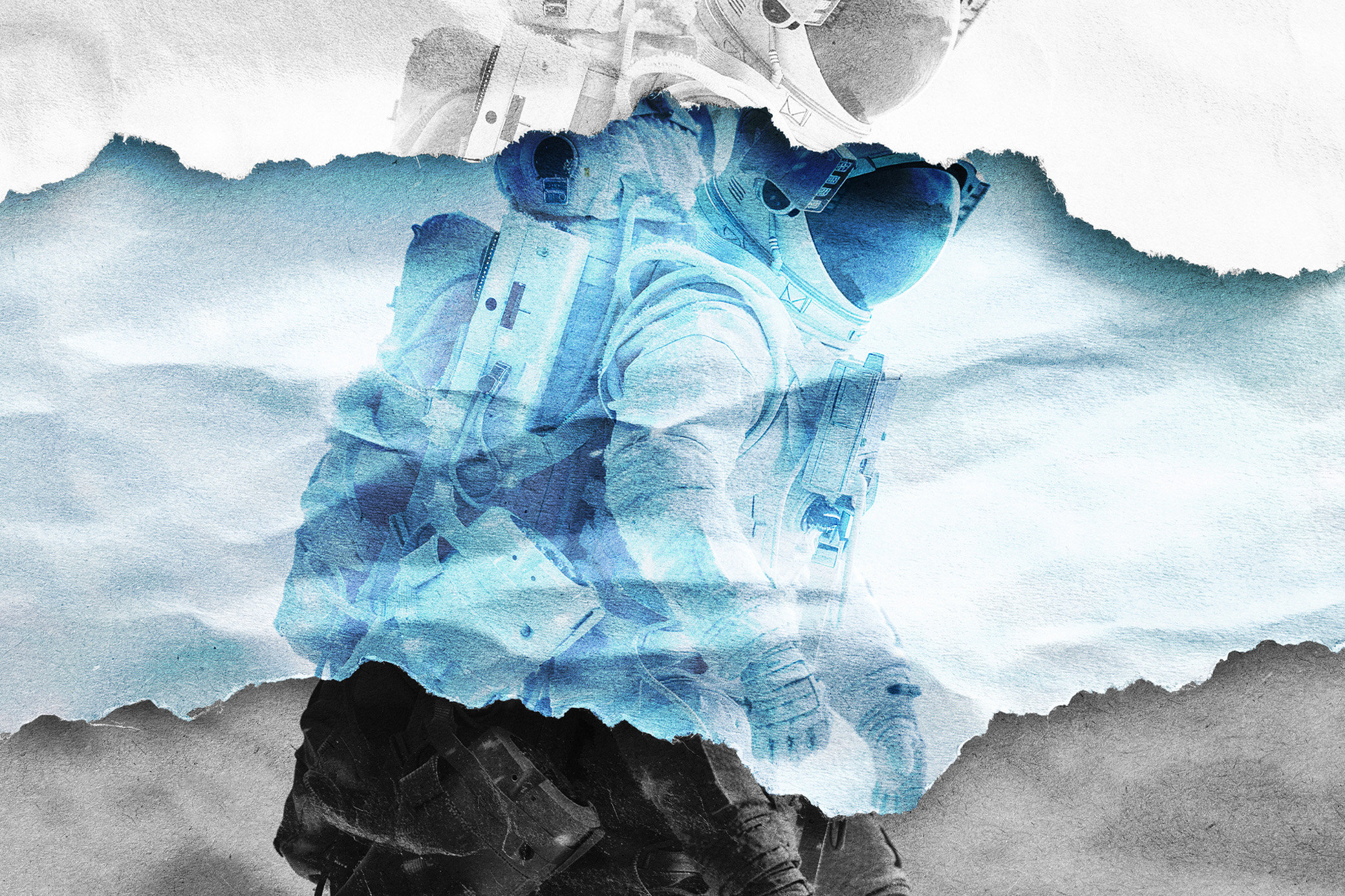 Glowing Torn Paper Photo Effect