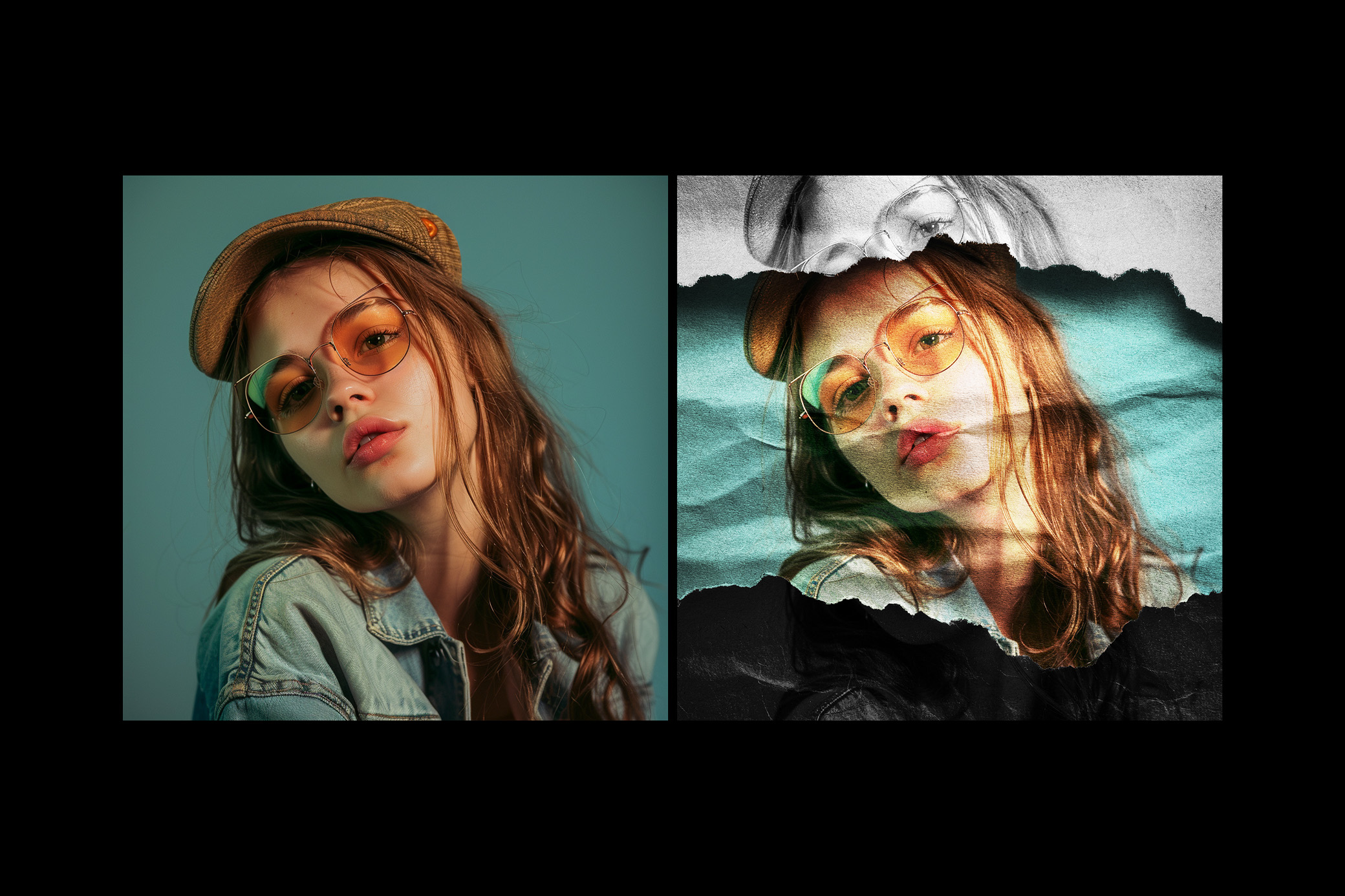 Glowing Torn Paper Photo Effect