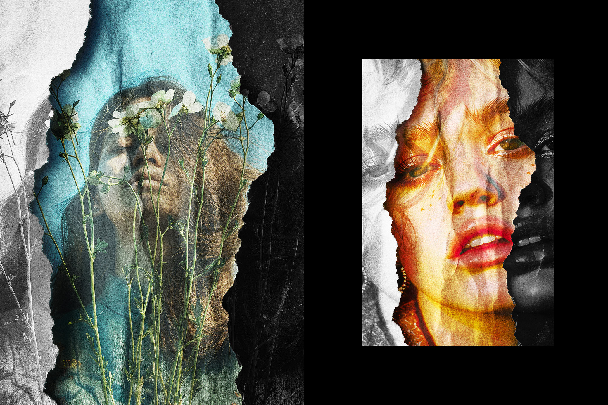 Glowing Torn Paper Photo Effect