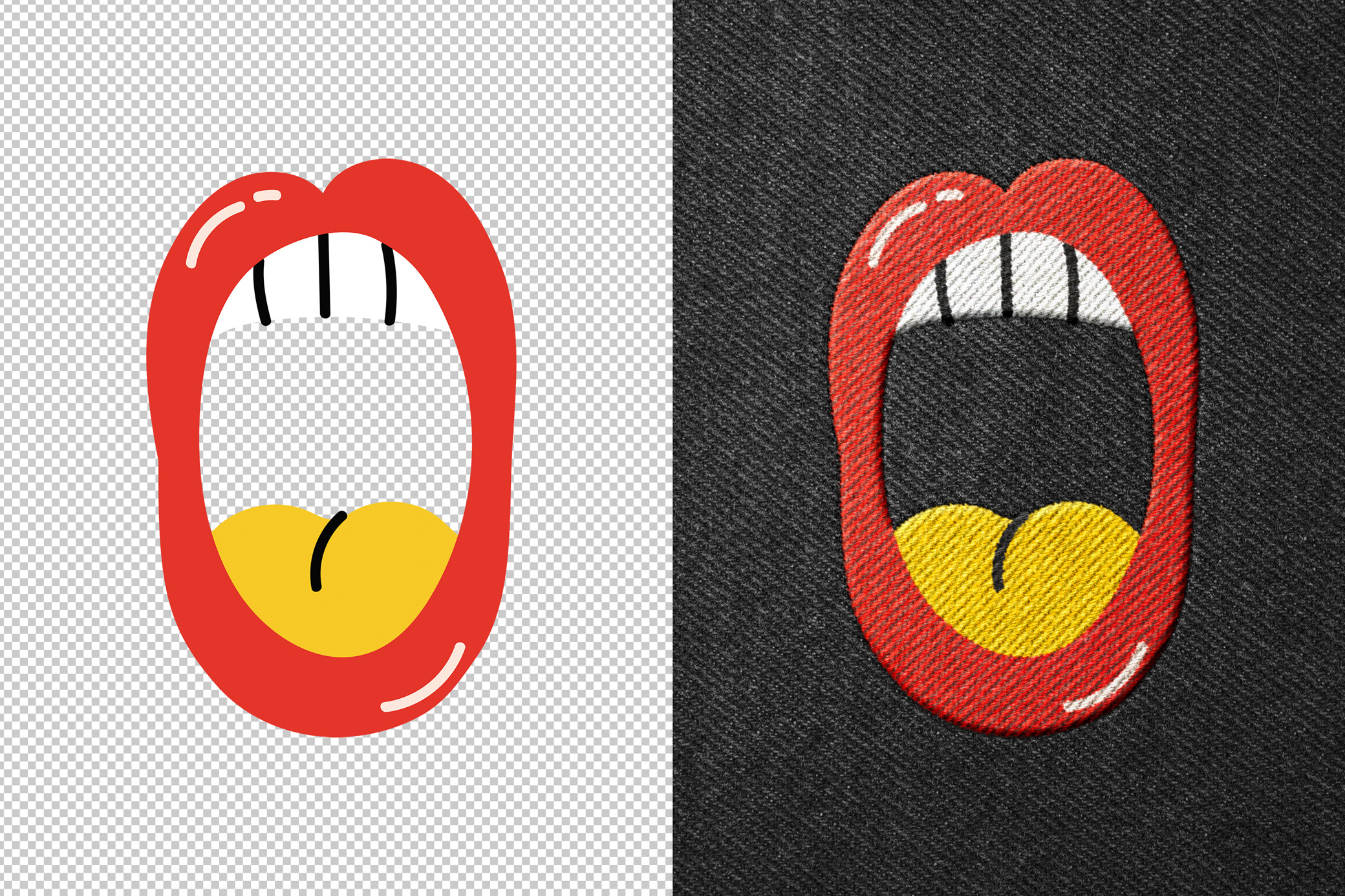 Stitching Embroidery Patch Mockup