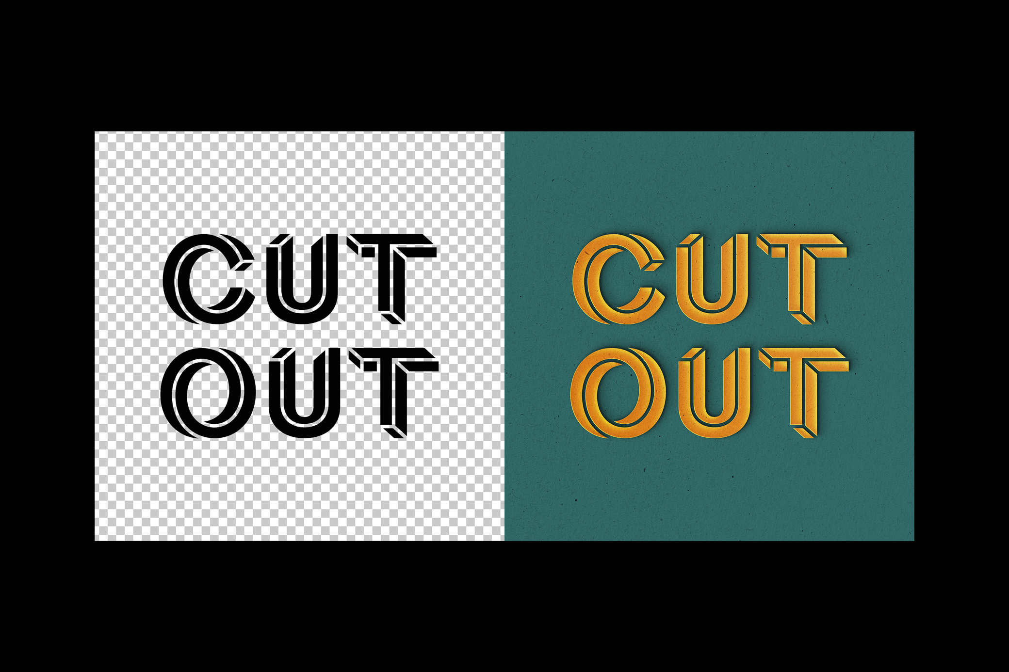 Cut Out Paper Text Effect